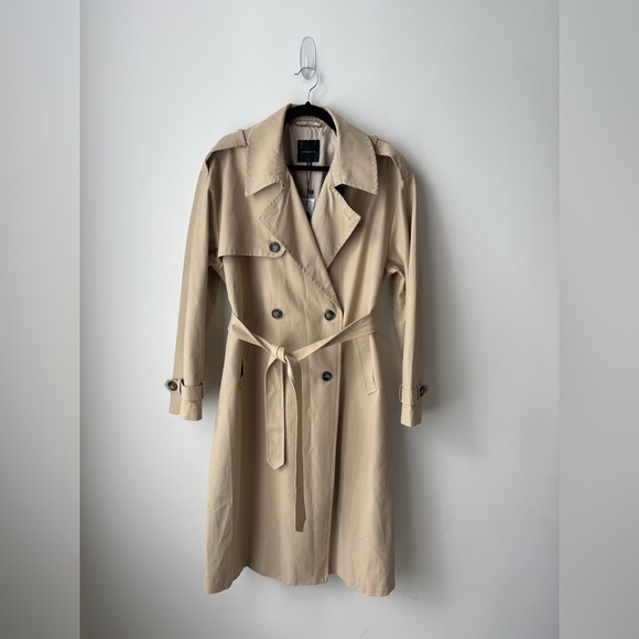 Dynamite Jackets & Blazers - Dynamite Beige Trench Coat Belted Maxi Soft Sand Double Breasted Classic